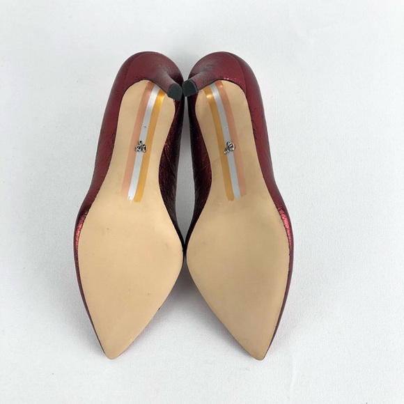 Sam Edelman Red Hazel Pointed Pumps Heels Shoes Stilettos Holiday Size 6 - Picture 8 of 8